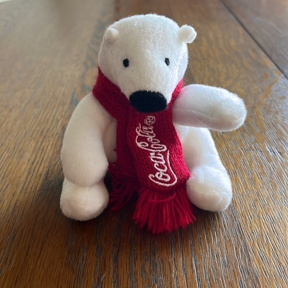 Coca-Cola bear white with red scarf approximately 3 1/2” tall - Picture 1 of 10